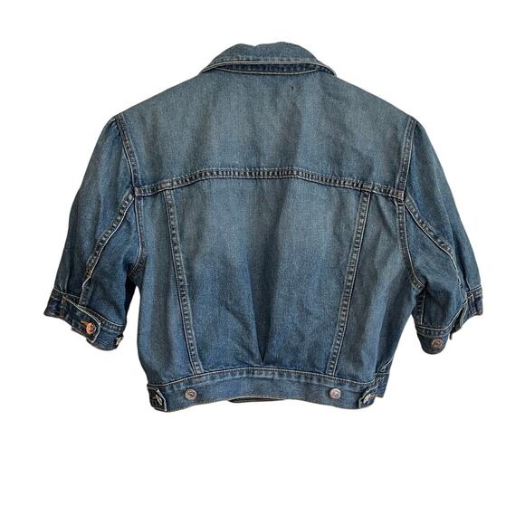 Veronica Beard Raina Blue Jean Denim Cropped Jacket Short Puff Sleeve | XL - Picture 7 of 13